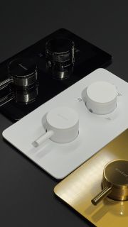 Встраиваемый смеситель для душа Boheme Cell 134-3-SGM 3-х проходной термостатический оружейная сталь